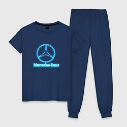 Пижама хлопковая женская Mercedes-benz blue, цвет: тёмно-синий