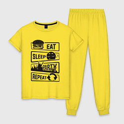 Женская пижама Есть спать вечеринка