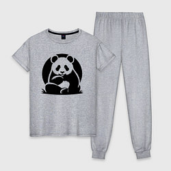 Женская пижама Сидящая чёрная панда