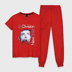 Пижама хлопковая женская Joy Division - Ian Curtis, цвет: красный