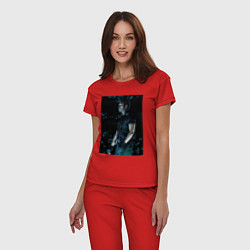 Пижама хлопковая женская Звездное сияние, цвет: красный — фото 2