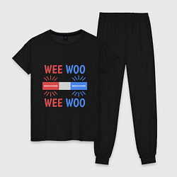 Пижама хлопковая женская Wee woo, цвет: черный