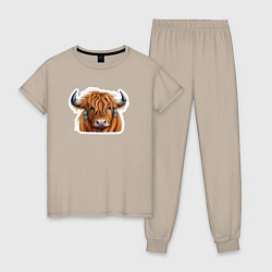 Женская пижама Шотландский волосатый бык