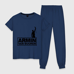 Пижама хлопковая женская Armin van buuren, цвет: тёмно-синий