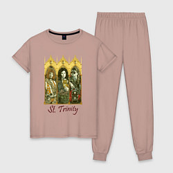 Пижама хлопковая женская St trinity, цвет: пыльно-розовый