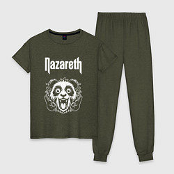 Пижама хлопковая женская Nazareth rock panda, цвет: меланж-хаки