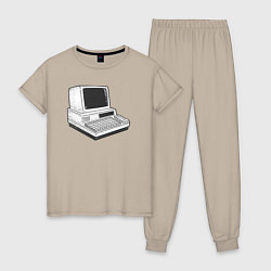 Женская пижама Ретро компьютер
