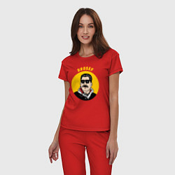 Пижама хлопковая женская Brosef Stalin, цвет: красный — фото 2