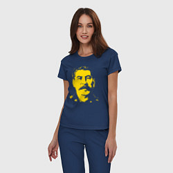 Пижама хлопковая женская Yellow Stalin, цвет: тёмно-синий — фото 2