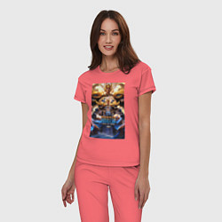 Пижама хлопковая женская Мартис, цвет: коралловый — фото 2
