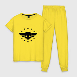 Пижама хлопковая женская Helldivers 2: Stars Logo, цвет: желтый