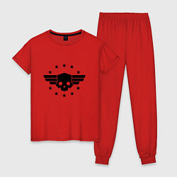 Пижама хлопковая женская Logo helldivers 2, цвет: красный