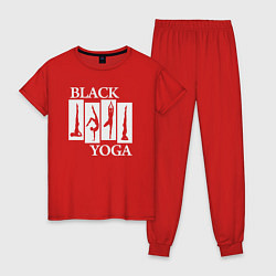 Пижама хлопковая женская Black yoga, цвет: красный