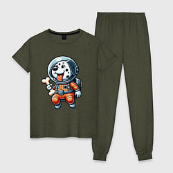 Женская пижама Dalmatian cosmonaut puppy with a bone