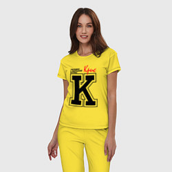 Пижама хлопковая женская Крис человек с большой буквы, цвет: желтый — фото 2