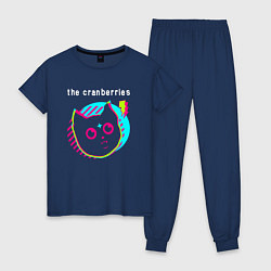 Пижама хлопковая женская The Cranberries rock star cat, цвет: тёмно-синий