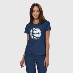 Пижама хлопковая женская Basket balls, цвет: тёмно-синий — фото 2