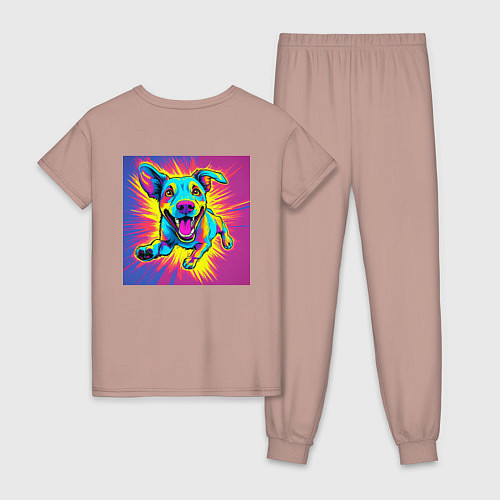 Женская пижама Кто рано встает у того собака / Пыльно-розовый – фото 2