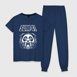 Пижама хлопковая женская Sum41 rock panda, цвет: тёмно-синий