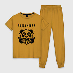 Пижама хлопковая женская Paramore - rock panda, цвет: горчичный