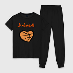Пижама хлопковая женская Basket lover, цвет: черный