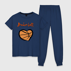 Пижама хлопковая женская Basket lover, цвет: тёмно-синий
