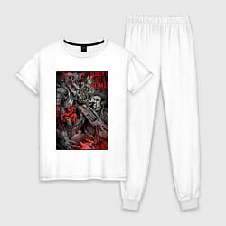 Пижама хлопковая женская Painkiller and demon - comix style, цвет: белый