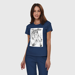 Пижама хлопковая женская Евангелион Аска Сорью, цвет: тёмно-синий — фото 2