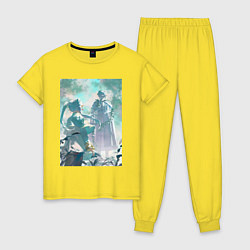 Пижама хлопковая женская Провожающая в последний путь Фрирен Гимель, цвет: желтый