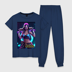 Пижама хлопковая женская League of Legends Akali Kda, цвет: тёмно-синий