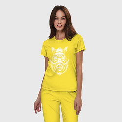 Пижама хлопковая женская Голова кабана, цвет: желтый — фото 2