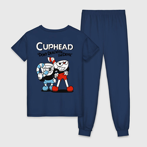 Женская пижама Cuphead and Mugman / Тёмно-синий – фото 2