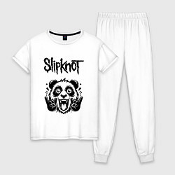 Пижама хлопковая женская Slipknot - rock panda, цвет: белый