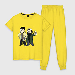 Пижама хлопковая женская Vault Jay and silent Bob, цвет: желтый