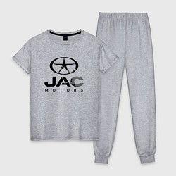 Пижама хлопковая женская Jac - logo, цвет: меланж