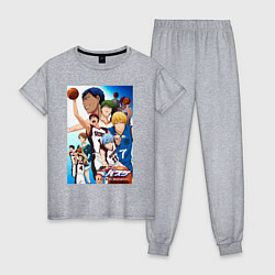 Пижама хлопковая женская Баскетбол Куроко, цвет: меланж