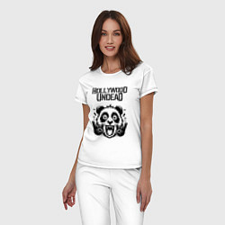 Пижама хлопковая женская Hollywood Undead - rock panda, цвет: белый — фото 2