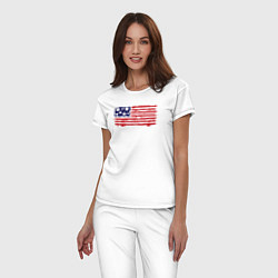 Пижама хлопковая женская USA patriot, цвет: белый — фото 2