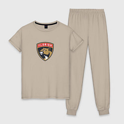 Пижама хлопковая женская Florida Panthers NHL, цвет: миндальный