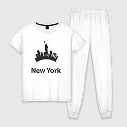 Пижама хлопковая женская New York mood, цвет: белый
