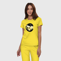 Пижама хлопковая женская Осенний велосипедный закат, цвет: желтый — фото 2