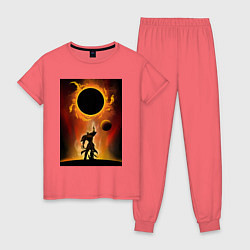 Пижама хлопковая женская Эсканор грех льва, цвет: коралловый