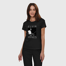 Пижама хлопковая женская Elvin Jones jazz legend, цвет: черный — фото 2