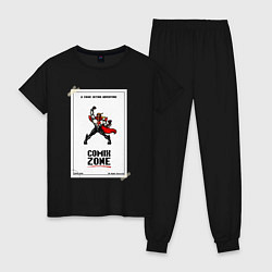Пижама хлопковая женская Comix zone - power, цвет: черный