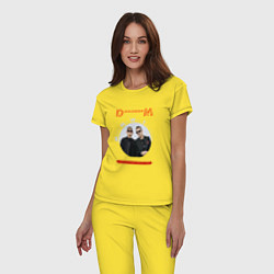 Пижама хлопковая женская Depeche Mode - Memento mori conference, цвет: желтый — фото 2