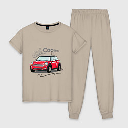 Пижама хлопковая женская Mini Cooper, цвет: миндальный