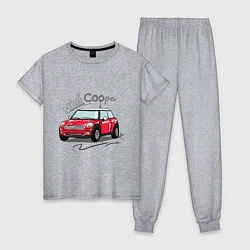 Пижама хлопковая женская Mini Cooper, цвет: меланж