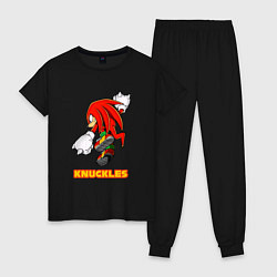 Пижама хлопковая женская Knuckles ехидна из соника, цвет: черный