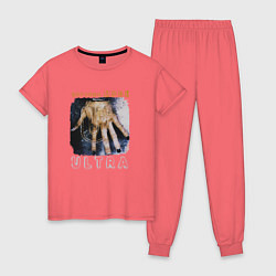 Пижама хлопковая женская Depeche Mode - Ultra hand, цвет: коралловый