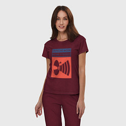 Пижама хлопковая женская Depeche Mode - Music for the masses merch, цвет: меланж-бордовый — фото 2
